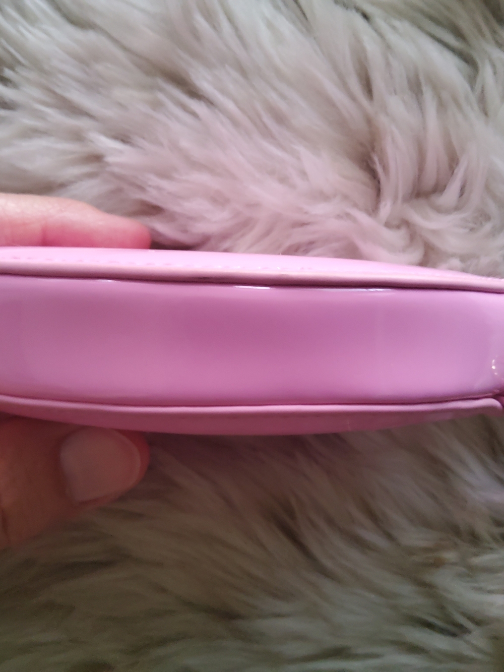 Victoria's Secret Glossy Pink Lip-Shaped Crossbody Bag - Picture 7 of 10